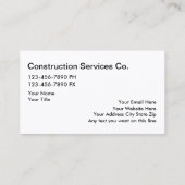 Cooler Bau oder Bau Visitenkarte (Rückseite)