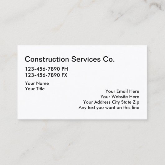 Cooler Bau oder Bau Visitenkarte (Rückseite)