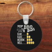 Cooler BBQ-Timer Raw Rare Medium Well Lustiger Bie Schlüsselanhänger (Vorderseite)