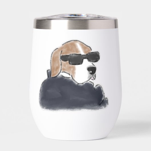 Cooler Beagle-Hund mit Sonnenbrille und Jacke Illu (Vorderseite)