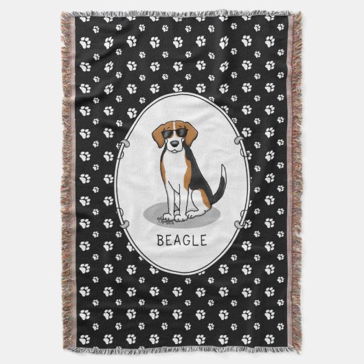 Cooler Beagle mit Sonnenbrille (Tri-Farbe 3) Funny Decke (Vorderseite Vertikal)