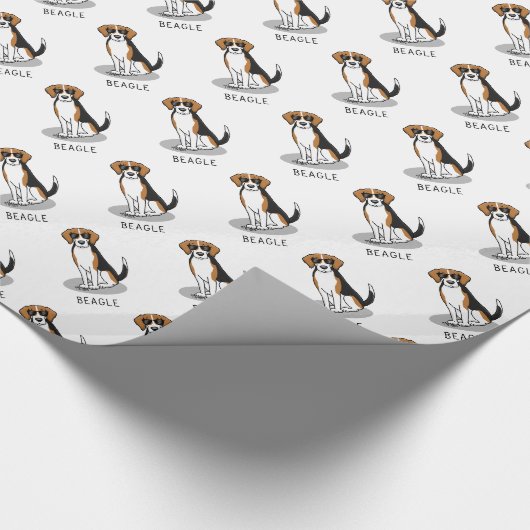 Cooler Beagle mit Sonnenbrille (Tri-Farbe 3) Funny Geschenkpapier (Ecke)