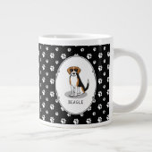 Cooler Beagle mit Sonnenbrille (Tri-Farbe 3) Funny Jumbo-Tasse (Rechts)