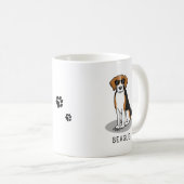 Cooler Beagle mit Sonnenbrille (Tri-Farbe 3) Funny Kaffeetasse (VorderseiteRechts)