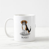 Cooler Beagle mit Sonnenbrille (Tri-Farbe 3) Funny Kaffeetasse (Links)