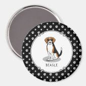 Cooler Beagle mit Sonnenbrille (Tri-Farbe 3) Funny Magnet (Vorderseite/Rückseite)