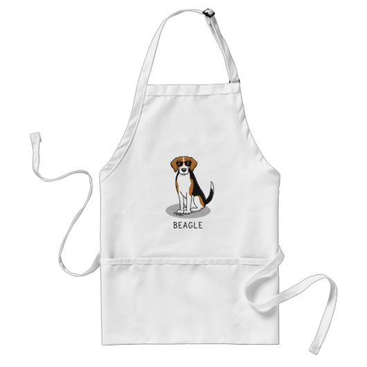 Cooler Beagle mit Sonnenbrille (Tri-Farbe 3) Funny Schürze (Vorne)