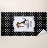 Cooler Beagle mit Sonnenbrille (Tri-Farbe 3) Funny Strandtuch (Vorderseite)