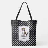 Cooler Beagle mit Sonnenbrille (Tri-Farbe 3) Funny Tasche (Rückseite)