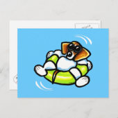 Cooler Beagle Pool Float Off-Leash Art™ Postkarte (Vorne/Hinten)