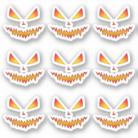 Cooler beängstigender Jack O'Lantern-Gesichtsaussc Aufkleber (Vorderseite)