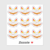 Cooler beängstigender Jack O'Lantern-Gesichtsaussc Aufkleber (Blatt)