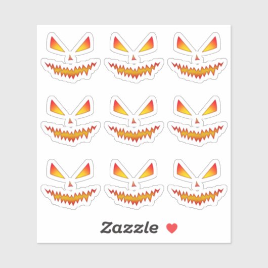 Cooler beängstigender Jack O'Lantern-Gesichtsaussc Aufkleber (Blatt)