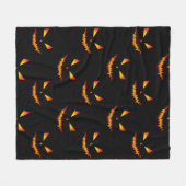 Cooler beängstigender Jack O'Lantern-Gesichtsaussc Fleecedecke (Vorderseite (Horizontal))