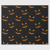Cooler beängstigender Jack O'Lantern-Gesichtsaussc Geschenkpapier (Flach)