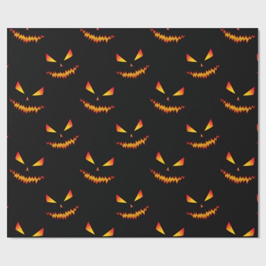 Cooler beängstigender Jack O'Lantern-Gesichtsaussc Geschenkpapier (Flach)