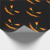 Cooler beängstigender Jack O'Lantern-Gesichtsaussc Geschenkpapier (Ecke)