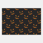 Cooler beängstigender Jack O'Lantern-Gesichtsaussc Geschenkpapier Set (Vorderseite 3)
