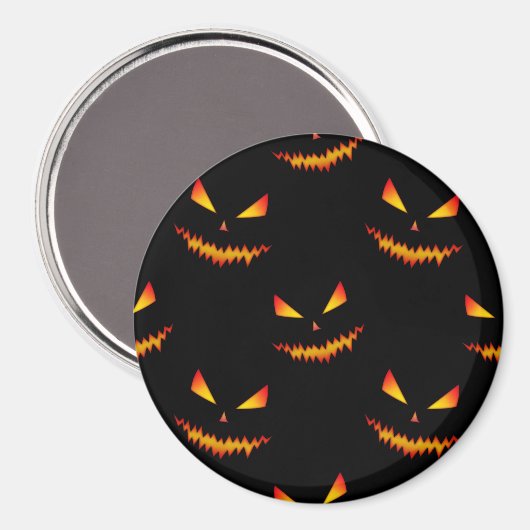 Cooler beängstigender Jack O'Lantern-Gesichtsaussc Magnet (Vorderseite/Rückseite)