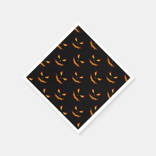 Cooler beängstigender Jack O'Lantern-Gesichtsaussc Serviette (Ecke)
