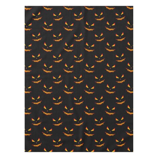 Cooler beängstigender Jack O'Lantern-Gesichtsaussc Tischdecke (Vorderseite)