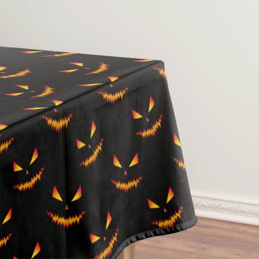 Cooler beängstigender Jack O'Lantern-Gesichtsaussc Tischdecke (Beispiel)