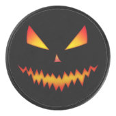 Cooler beängstigender Jack O'Lantern-GesichtsHallo Eishockey Puck (Vorderseite)