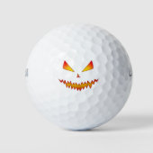 Cooler beängstigender Jack O'Lantern-GesichtsHallo Golfball (Vorderseite)