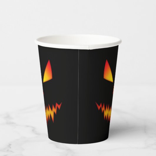 Cooler beängstigender Jack O'Lantern-Gesichtsröte Pappbecher (Rechts)