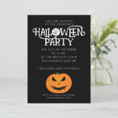 Cooler beängstigender Jack O'Lantern Halloween Einladung (Stehend Vorderseite)