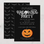 Cooler beängstigender Jack O'Lantern Halloween Einladung (Vorne/Hinten)
