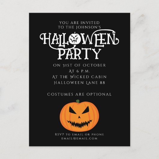 Cooler beängstigender Jack O'Lantern Halloween Postkarte (Vorderseite)