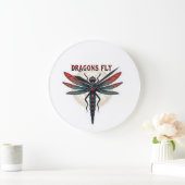 Cooler bearbeiteter Steampunk Libelle - Drachen fl Große Wanduhr (Zuhause)