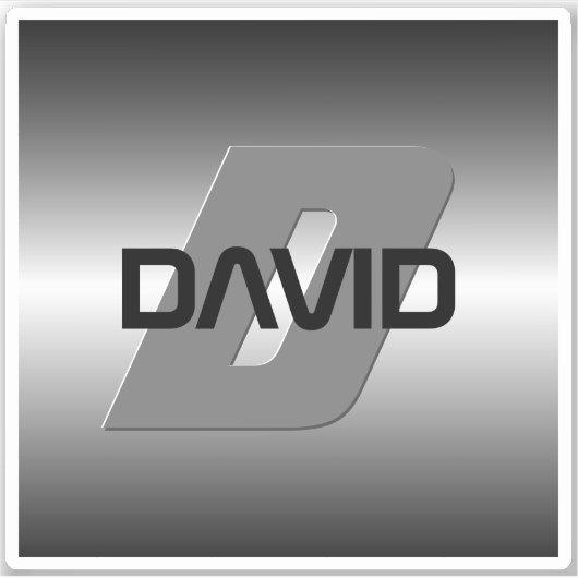 Cooler benutzerdefinierbarer Name und Monogramm Aufkleber (Vorderseite)