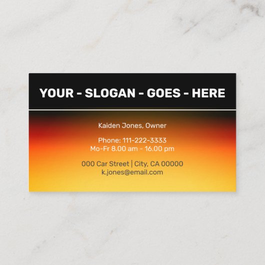Cooler, benutzerdefinierter schwarzer Bright Orang Visitenkarte (Rückseite)