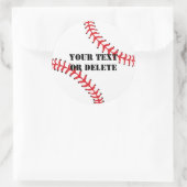 Cooler benutzerdefinierter Text Baseball League Sp Runder Aufkleber (Tasche)