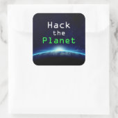 Cooler benutzerdefinierter Text Blue Earth Hack th Quadratischer Aufkleber (Tasche)