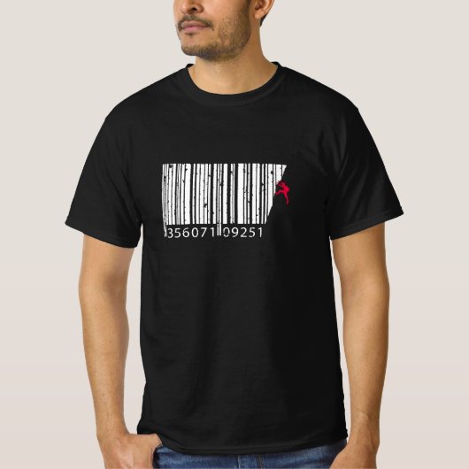 Cooler Bergketten-Barcode T-Shirt (Vorderseite)