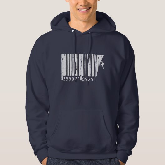 Cooler Bergsteiger Mann farbenfroher Strichcode Hoodie (Vorderseite)