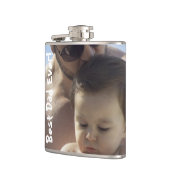 Cooler bester Vater je Foto Vinyl Wrapped Flask Flachmann (Links)