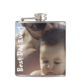 Cooler bester Vater je Foto Vinyl Wrapped Flask Flachmann (Vorderseite)
