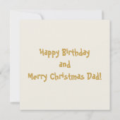 Cooler bester Vater je Weihnachts-Happy Geburtstag (Rückseite)