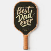 Cooler bester Vater Pater Brown Yellow Brush Scrip Pickleball Schläger (Vorderseite)