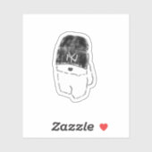 Cooler Bichon Frise-Welpe mit schwarzer Beanie Aufkleber (Blatt)