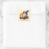 cooler Bierzwerg Quadratischer Aufkleber (Tasche)