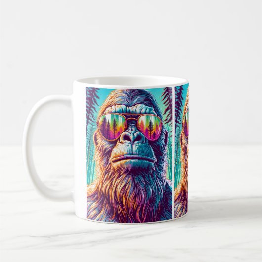Cooler Bigfoot in Angesagter Sonnenbrille Kaffeetasse (Links)
