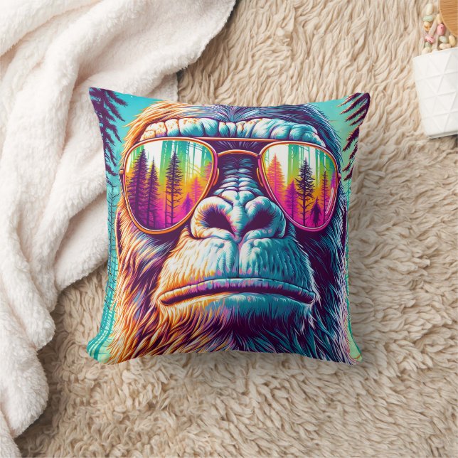 Cooler Bigfoot in Angesagter Sonnenbrille Kissen (Decke)
