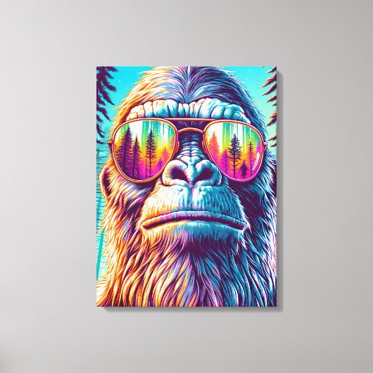 Cooler Bigfoot in Angesagter Sonnenbrille Leinwanddruck (Vorderseite)