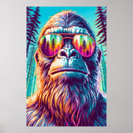 Cooler Bigfoot in Angesagter Sonnenbrille Poster