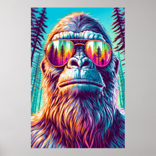 Cooler Bigfoot in Angesagter Sonnenbrille Poster